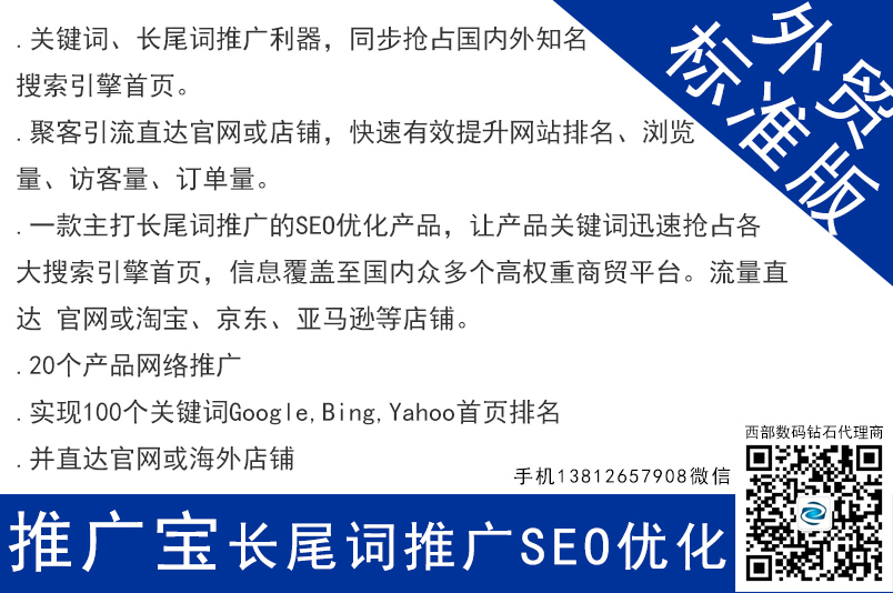 推廣寶seo網絡長尾關鍵詞推廣 外貿標準版